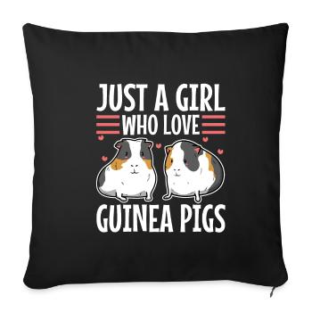 Juste une fille qui aime les cochons d’Inde - Housse de coussin décorative 45 x 45 cm - noir - Devant