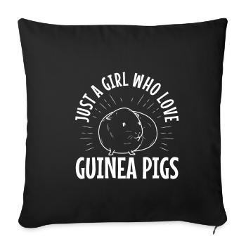 Juste une fille qui aime les cochons d’Inde - Housse de coussin décorative 45 x 45 cm - noir - Devant