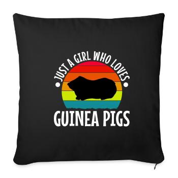 Juste une fille qui aime les cochons d’Inde - Housse de coussin décorative 45 x 45 cm - noir - Devant