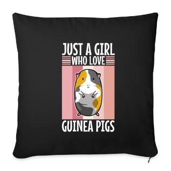 Juste une fille qui aime les cochons d’Inde - Housse de coussin décorative 45 x 45 cm - noir - Devant