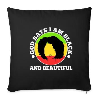 Dieu dit que je suis noir et beau - Housse de coussin décorative 45 x 45 cm - noir - Devant