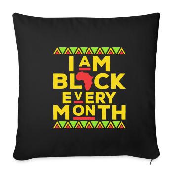 Dans le noir tous les mois - Housse de coussin décorative 45 x 45 cm - noir - Devant