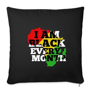 Dans le noir tous les mois - Housse de coussin décorative 45 x 45 cm - noir - Devant