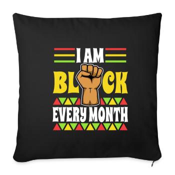 I am black history and proud of my Culture - Sofa pillowcase 17,3'' x 17,3'' (45 x 45 cm) - black - Front