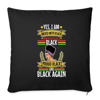 Yes i am mixed with black - Sofakissenbezug 45 x 45 cm - Schwarz - Vorne