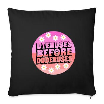 Utérus avant duderuses - Housse de coussin décorative 45 x 45 cm - noir - Devant
