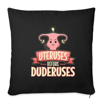 Utérus avant duderuses - Housse de coussin décorative 45 x 45 cm - noir - Devant