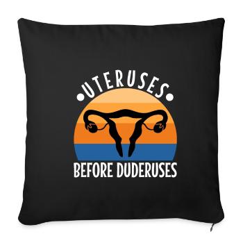 Utérus avant duderuses - Housse de coussin décorative 45 x 45 cm - noir - Devant