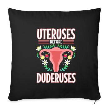 Utérus avant duderuses - Housse de coussin décorative 45 x 45 cm - noir - Devant