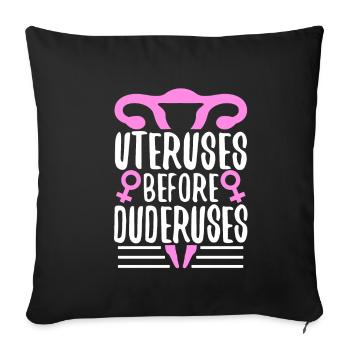 Utérus avant duderuses - Housse de coussin décorative 45 x 45 cm - noir - Devant