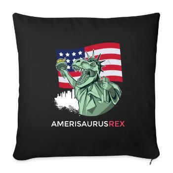 Amerisaurus Rex Patriotic Young Dinosaurs - Sofa pillowcase 17,3'' x 17,3'' (45 x 45 cm) - black - Front