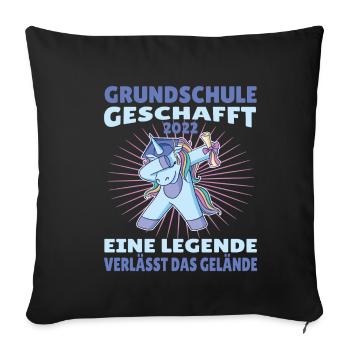 Grundschule Geschafft 2022 Legende Verlässt das - Sofakissenbezug 45 x 45 cm - Schwarz - Vorne