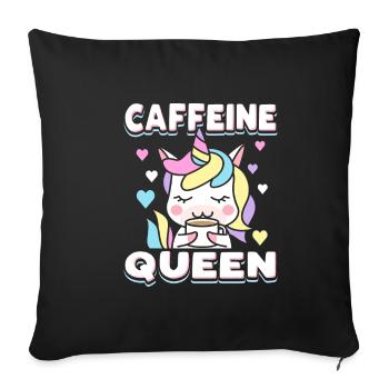 Caffeine Queen Cappuccino Drink Mrs. Unicorn - Sofa pillowcase 17,3'' x 17,3'' (45 x 45 cm) - black - Front