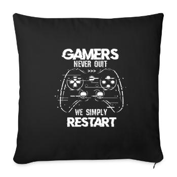 Gamer Gaming Zocken Konsole Nerd Gaming Geschenk - Sofakissenbezug 45 x 45 cm - Schwarz - Vorne