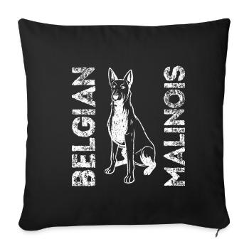 Belgian Malinois Hunde - Sofakissenbezug 45 x 45 cm - Schwarz - Vorne