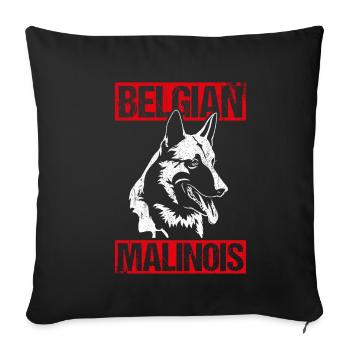 Belgian Malinois Hunde - Sofakissenbezug 45 x 45 cm - Schwarz - Vorne