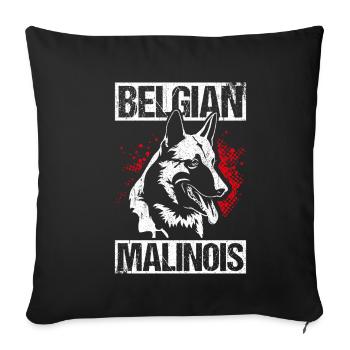 Belgian Malinois Hunde - Sofakissenbezug 45 x 45 cm - Schwarz - Vorne