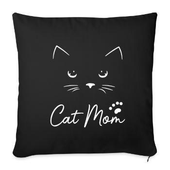 Cats Gift Cat Mom Cat Mom Ladies - Sofa pillowcase 17,3'' x 17,3'' (45 x 45 cm) - black - Front