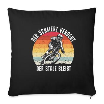 Mountainbike MTB Geschenk BMX Shirt MTB Spruch - Sofakissenbezug 45 x 45 cm - Schwarz - Vorne
