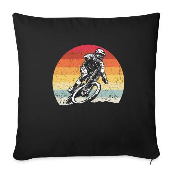 Mountainbike MTB Schmerz vergeht Stolz bleibt! MTB - Sofakissenbezug 45 x 45 cm - Schwarz - Vorne