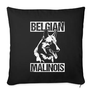 Belgian Malinois Hunde - Sofakissenbezug 45 x 45 cm - Schwarz - Vorne