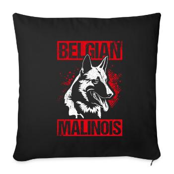 Belgian Malinois Hunde - Sofakissenbezug 45 x 45 cm - Schwarz - Vorne