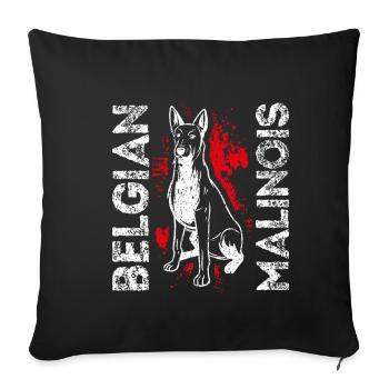 Belgian Malinois Hunde - Sofakissenbezug 45 x 45 cm - Schwarz - Vorne