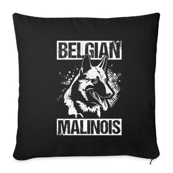 Belgian Malinois Hunde - Sofakissenbezug 45 x 45 cm - Schwarz - Vorne