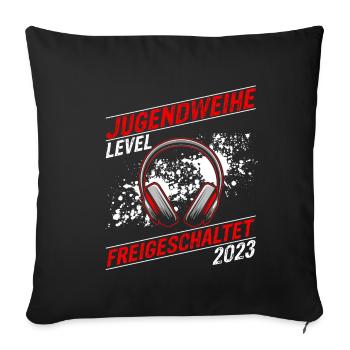 Jugendweihe 202 3Gaming Junge Design Firmung Konfi - Sofakissenbezug 45 x 45 cm - Schwarz - Vorne