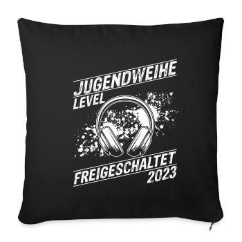 Jugendweihe 2023 Gaming Junge - Firmung Konfirmati - Sofakissenbezug 45 x 45 cm - Schwarz - Vorne