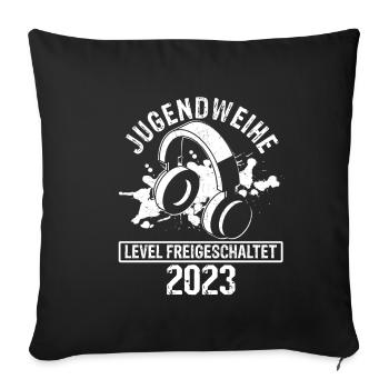 Jugendweihe 202 3Gaming Junge Design Firmung Konfi - Sofakissenbezug 45 x 45 cm - Schwarz - Vorne