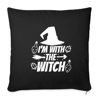 Je suis avec la sorcière - Housse de coussin décorative 45 x 45 cm - noir - Devant