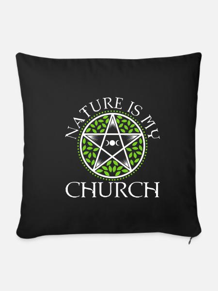 Nature Is My Church - Sofakissenbezug 45 x 45 cm - Schwarz