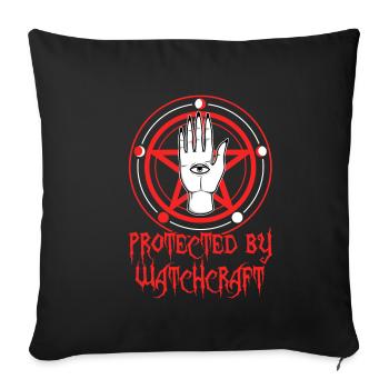 Protégé par la sorcellerie - Housse de coussin décorative 45 x 45 cm - noir - Devant