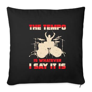 Drummer Gift Drummer Saying Drums - Sofa pillowcase 17,3'' x 17,3'' (45 x 45 cm) - black - Front