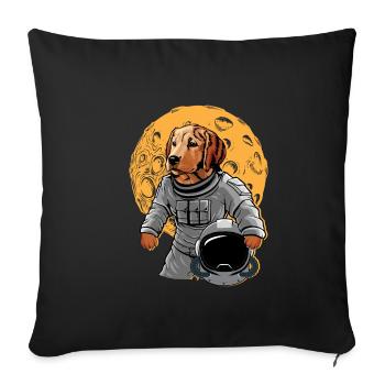 Chien Astronaute Cadeau Espace Chien Espace - Housse de coussin décorative 45 x 45 cm - noir - Devant
