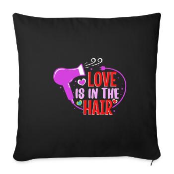 L’amour est dans les cheveux - Housse de coussin décorative 45 x 45 cm - noir - Devant
