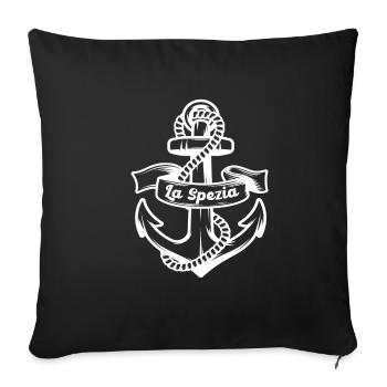 La Spezia Port Ancre Souvenir Port Ville - Housse de coussin décorative 45 x 45 cm - noir - Devant