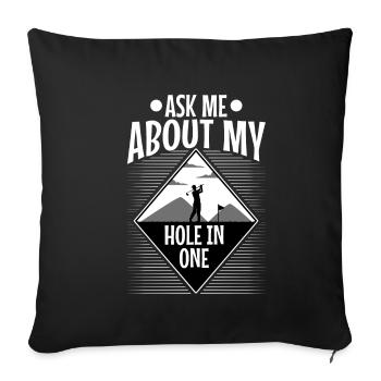 Posez-moi des questions sur mon trou dans un - Housse de coussin décorative 45 x 45 cm - noir - Devant