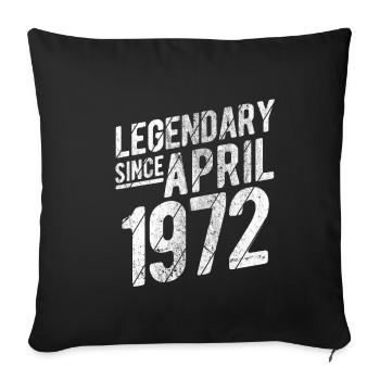 Retro 50th Birthday Gift Legendary Since April 197 - Sofakissenbezug 45 x 45 cm - Schwarz - Vorne
