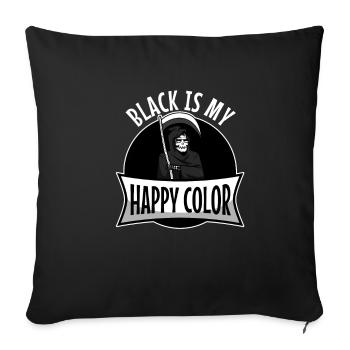 Le noir est ma couleur heureuse, Reaper - Housse de coussin décorative 45 x 45 cm - noir - Devant