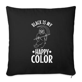Le noir est ma couleur heureuse, Reaper - Housse de coussin décorative 45 x 45 cm - noir - Devant