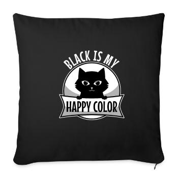 Le noir est ma couleur heureuse - Housse de coussin décorative 45 x 45 cm - noir - Devant