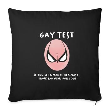 Gay Test - Sofakissenbezug 45 x 45 cm - Schwarz - Vorne