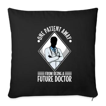 Un patient loin d’être un futur médecin - Housse de coussin décorative 45 x 45 cm - noir - Devant