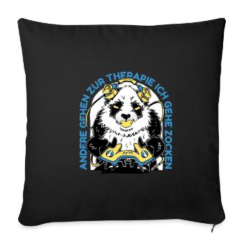 Others go to therapy I go gambling video - Sofa pillowcase 17,3'' x 17,3'' (45 x 45 cm) - black - Front