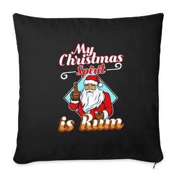 My christmas spirit is rum - Sofakissenbezug 45 x 45 cm - Schwarz - Vorne
