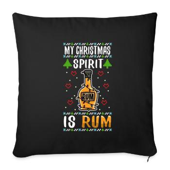 My christmas spirit is rum - Sofakissenbezug 45 x 45 cm - Schwarz - Vorne