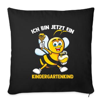 Kindergartenkind 2022 Biene Kindergarten Start 202 - Sofakissenbezug 45 x 45 cm - Schwarz - Vorne