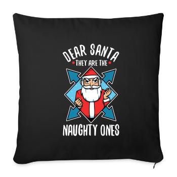 Cher père Noël, ce sont les méchants - Housse de coussin décorative 45 x 45 cm - noir - Devant